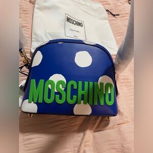 MOSCHINO calfskin shoulder bag- Polka Dots